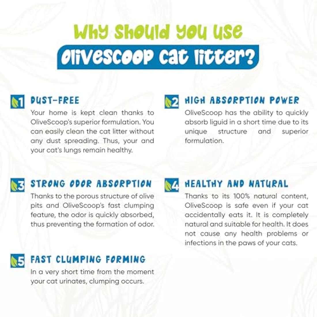 Olive Scoop Natural Olive Pit Clumping Cat Litter – Unscented, 24L