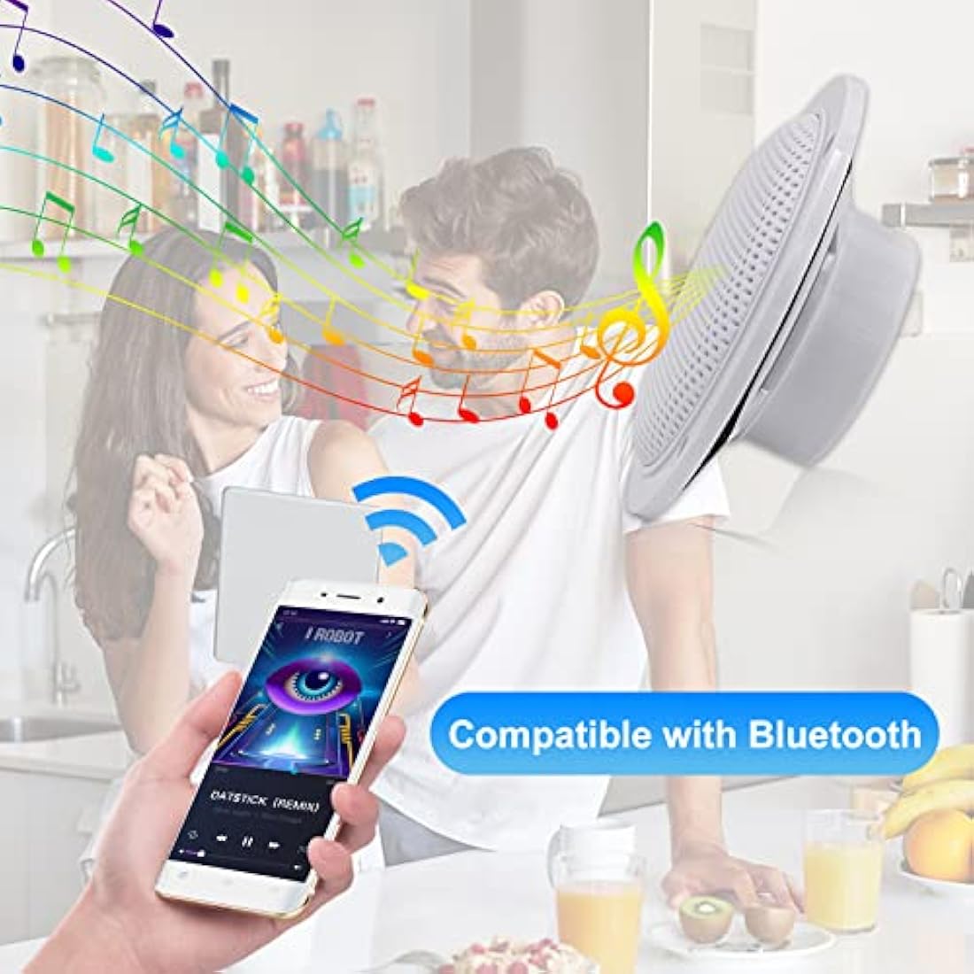 Herdio 4 Inch Waterproof Bluetooth Ceiling Speakers - 160W Marine Grade