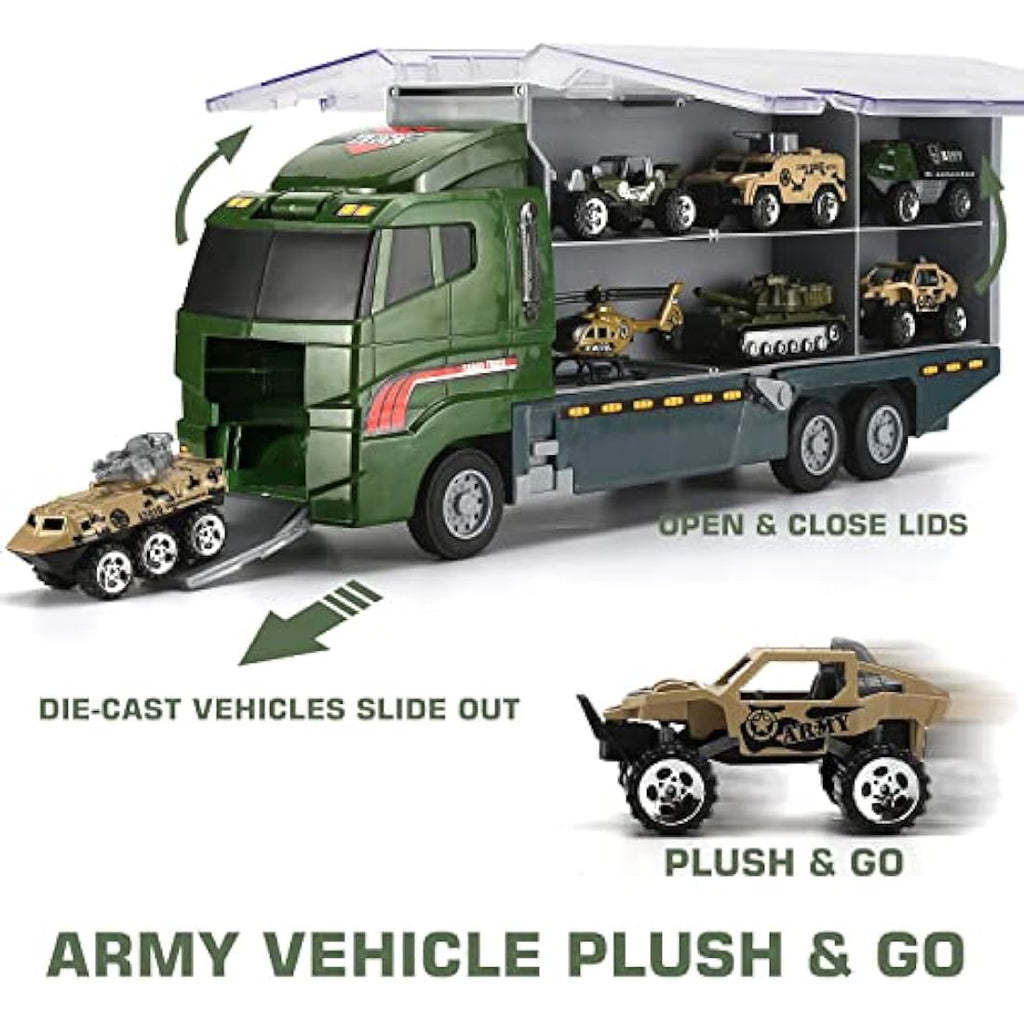 Military Carrier Truck – 26-in-1 Die-Cast Army Toy Playset