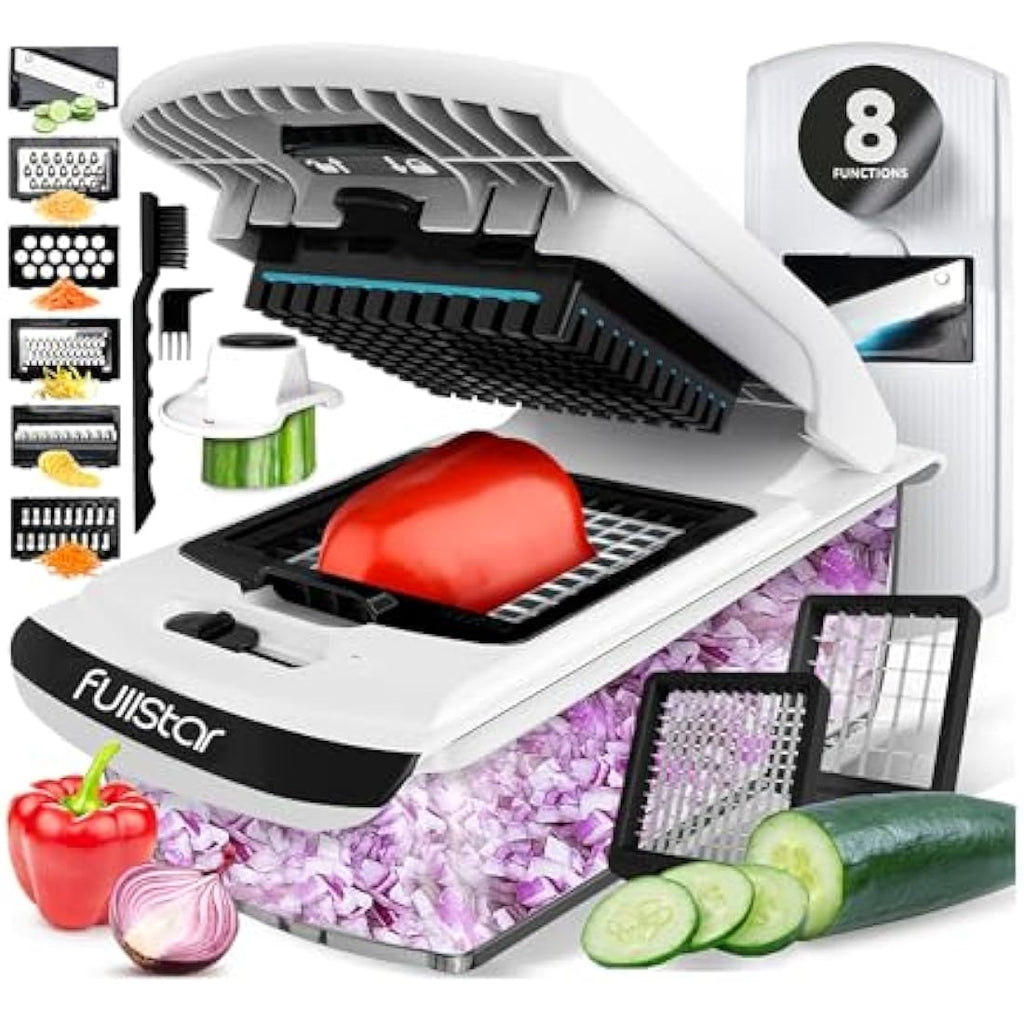 Fullstar 8-in-1 Vegetable Chopper & Mandoline Slicer – White Food Dicer