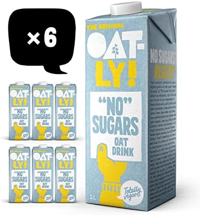 Oatly No Sugars Oat Drink – 1L Vegan Dairy-Free Milk (Pack of 6)