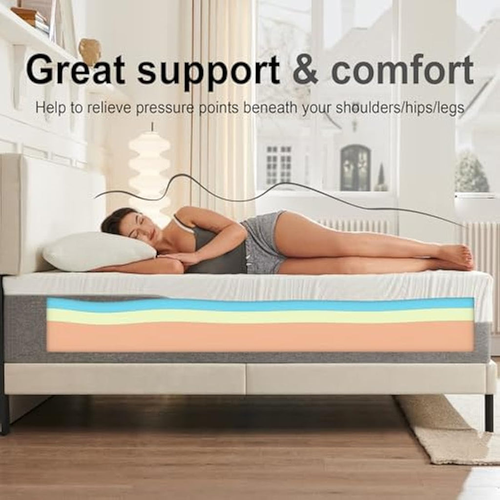 Twirest Double Memory Foam Mattress | Medium Firm Breathable (135x190x30cm)