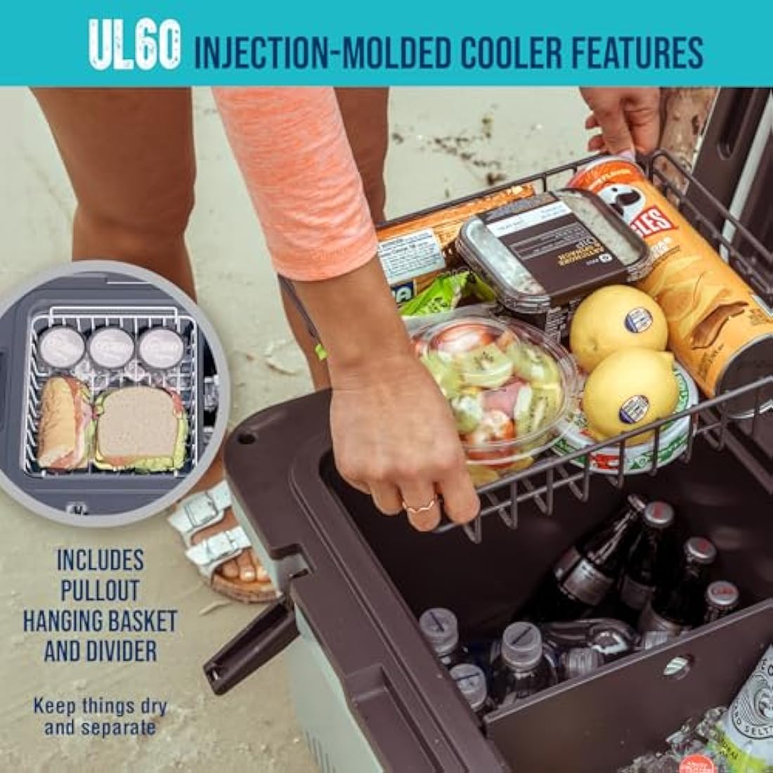 ENGEL 56.8L Ultra-Light Cooler Box – Large 80-Can Injection Molded Ice Box