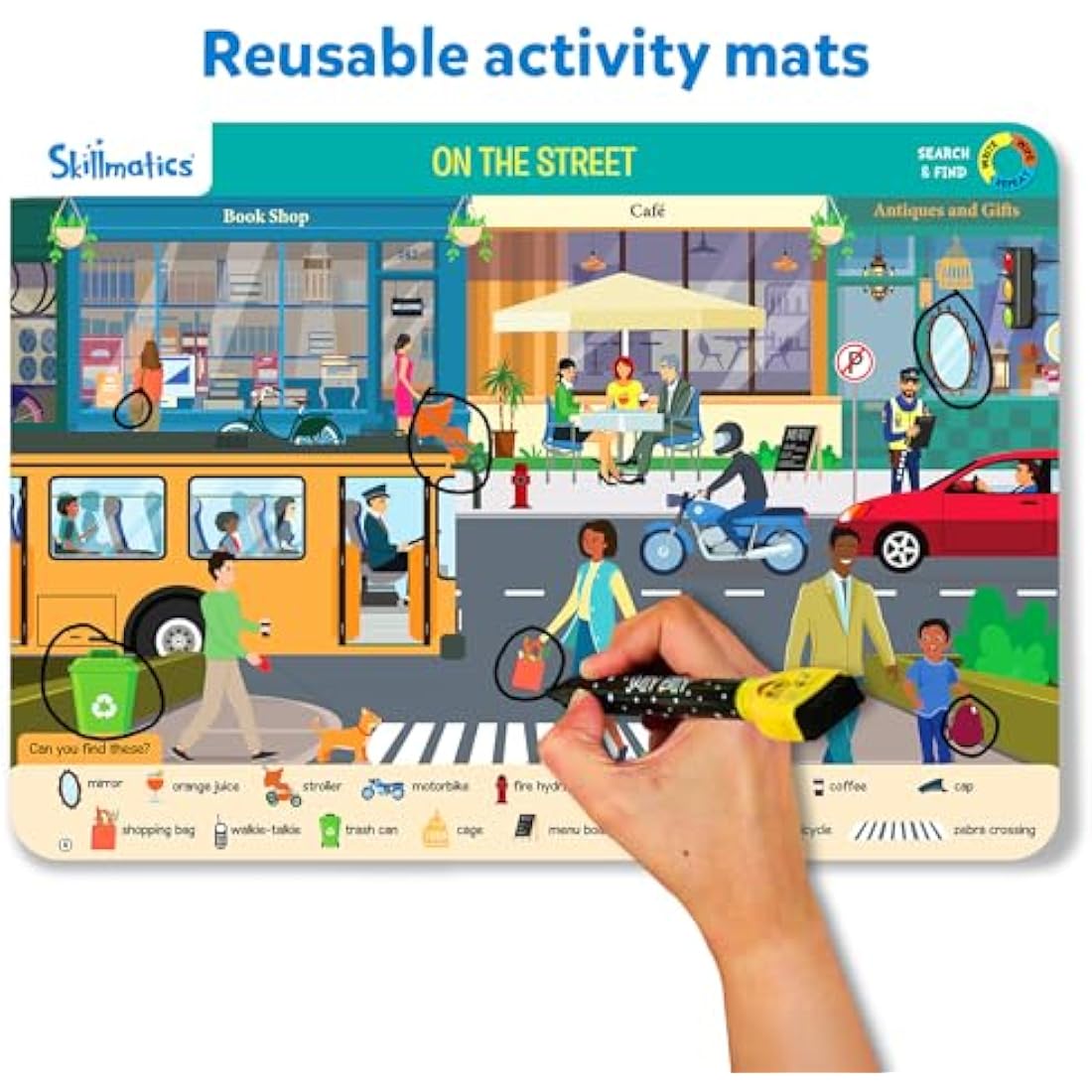 Skillmatics Search and Find Megapack | Reusable Preschool Activity Mats