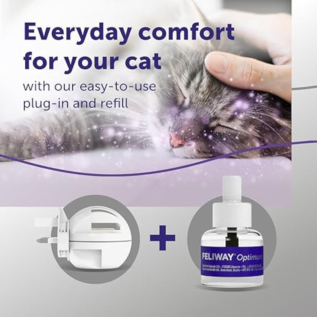 FELIWAY Optimum Cat Calming Pheromone Diffuser Starter Kit - 30 Day Supply