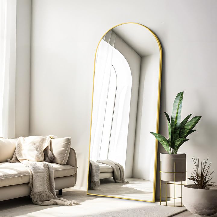 COFENY Arch Full Length Mirror | 165x60cm Gold Aluminum Floor Mirror