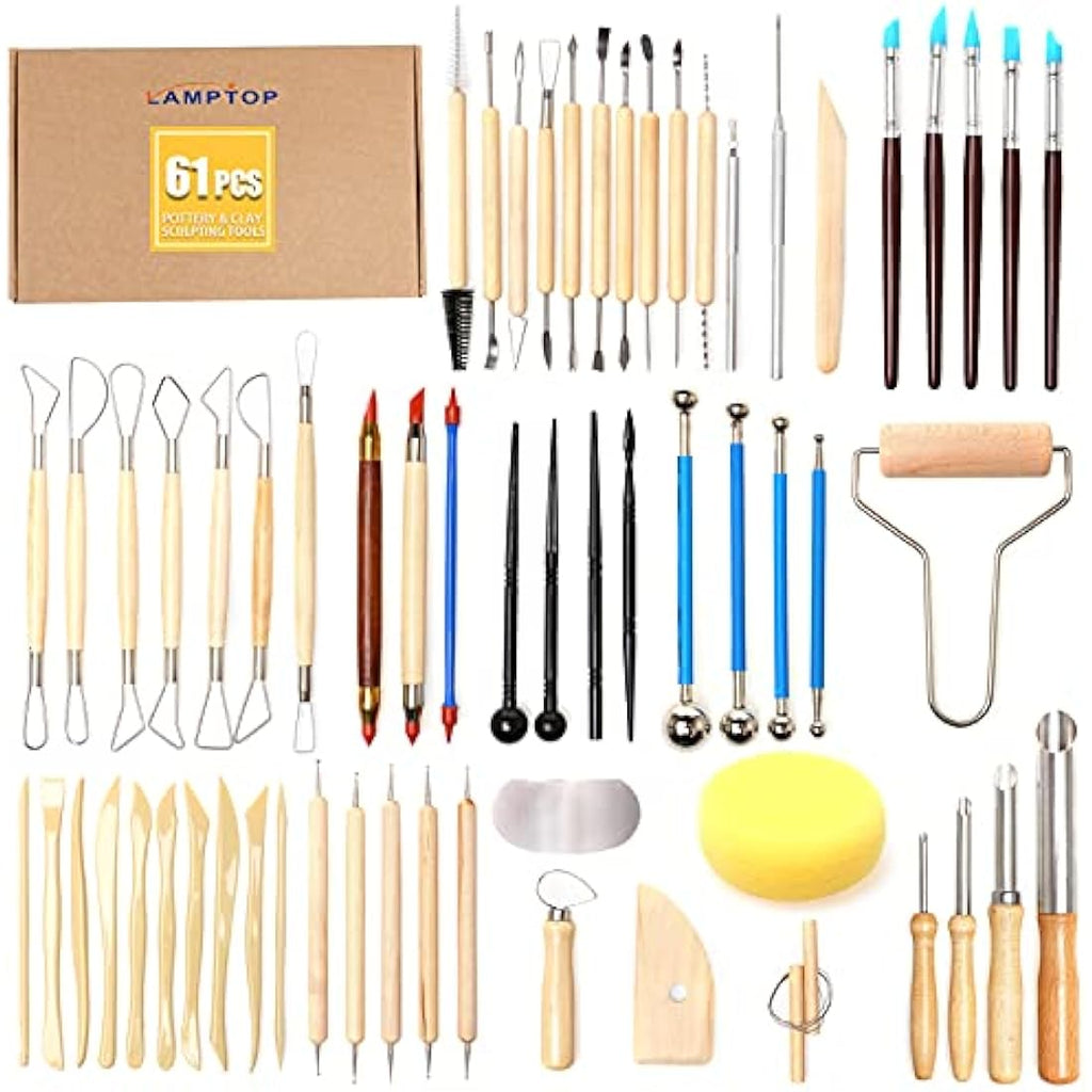 61pcs Clay Sculpting Set | Polymer Pottery Carving Tools