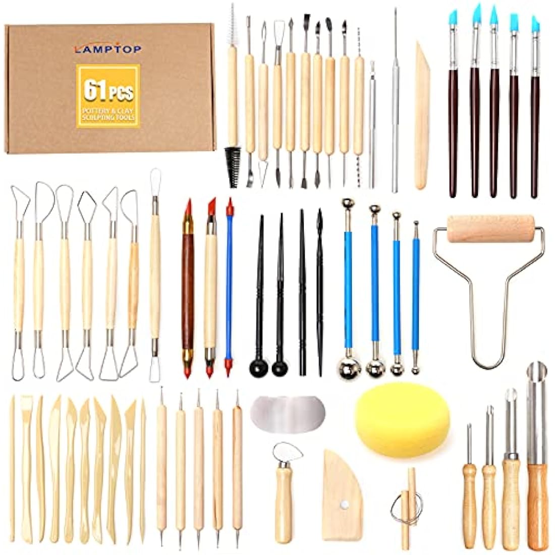 61pcs Clay Sculpting Set | Polymer Pottery Carving Tools