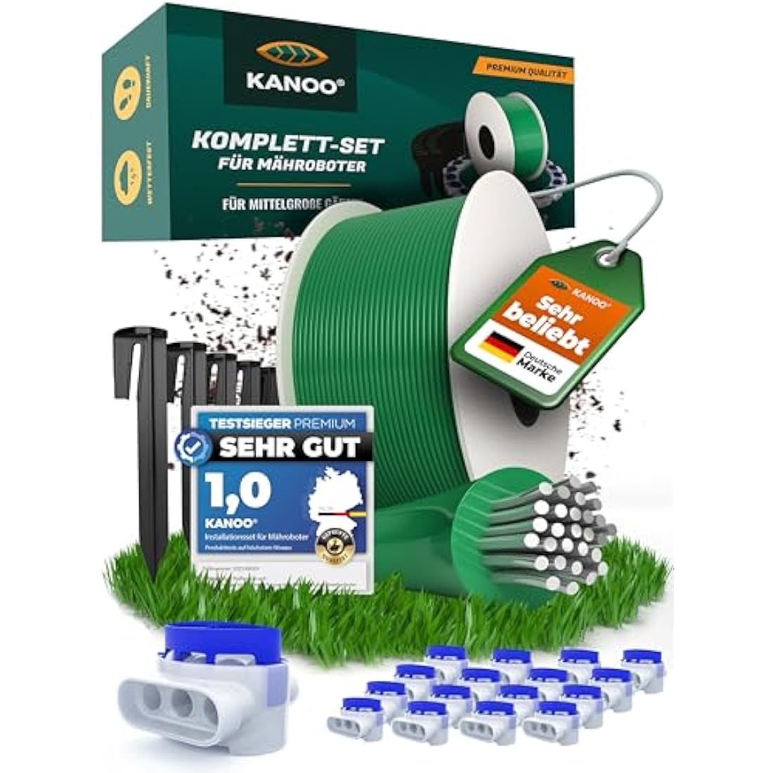 Robotic Lawnmower Boundary Cable Set - 250m Wire & 500 Pegs