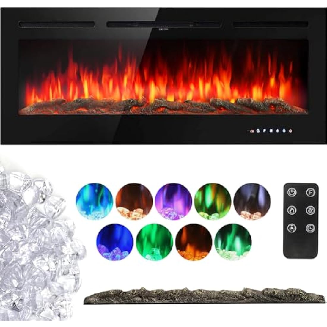 Jolof Store Electric Fireplace – Wall Mounted Recessed LED Heater