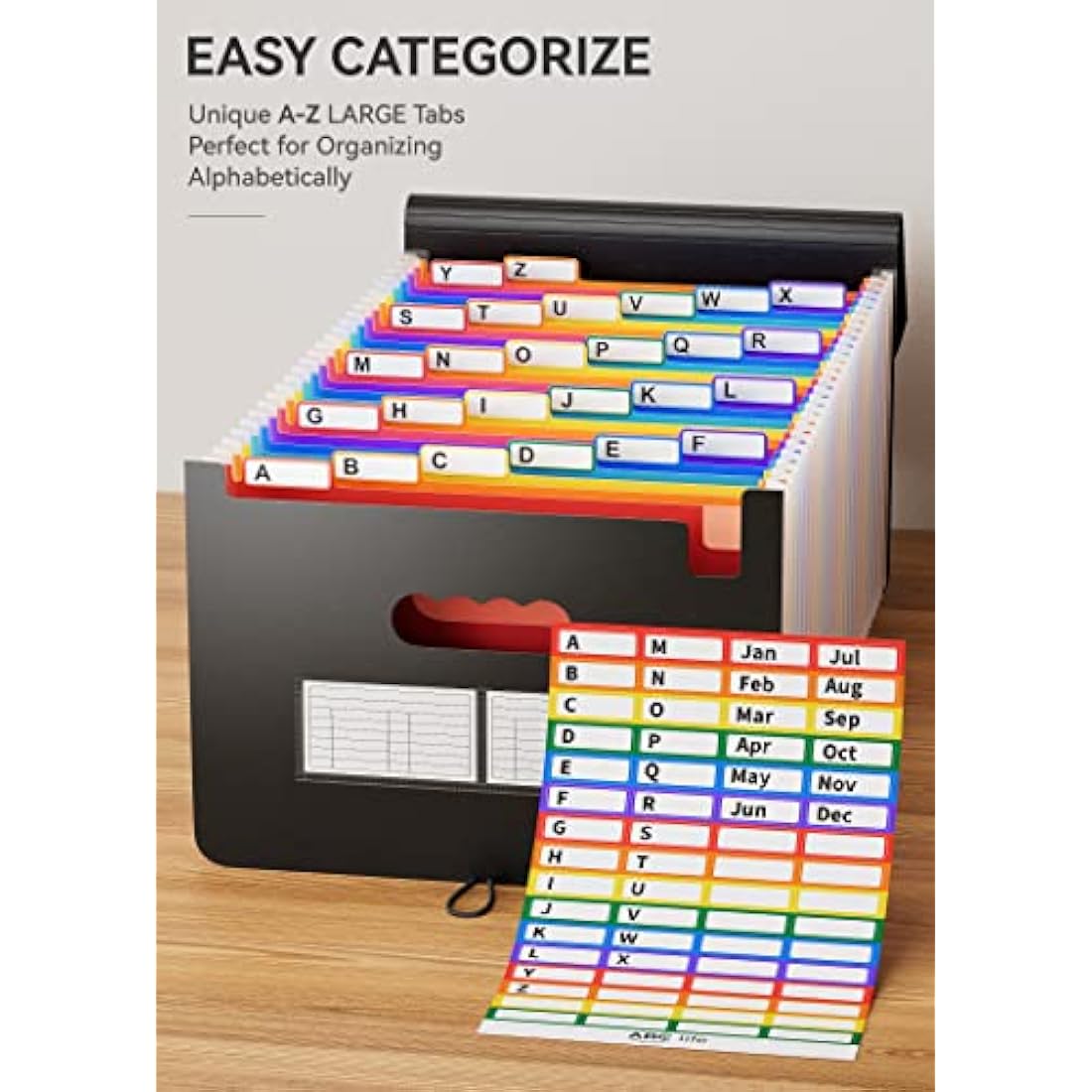ABC life Expanding File Folder | A4 Rainbow Accordion Document Organiser