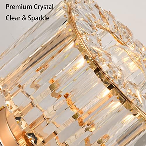 Modern Rose Gold Crystal Chandelier Semi Flush Mount Lamp
