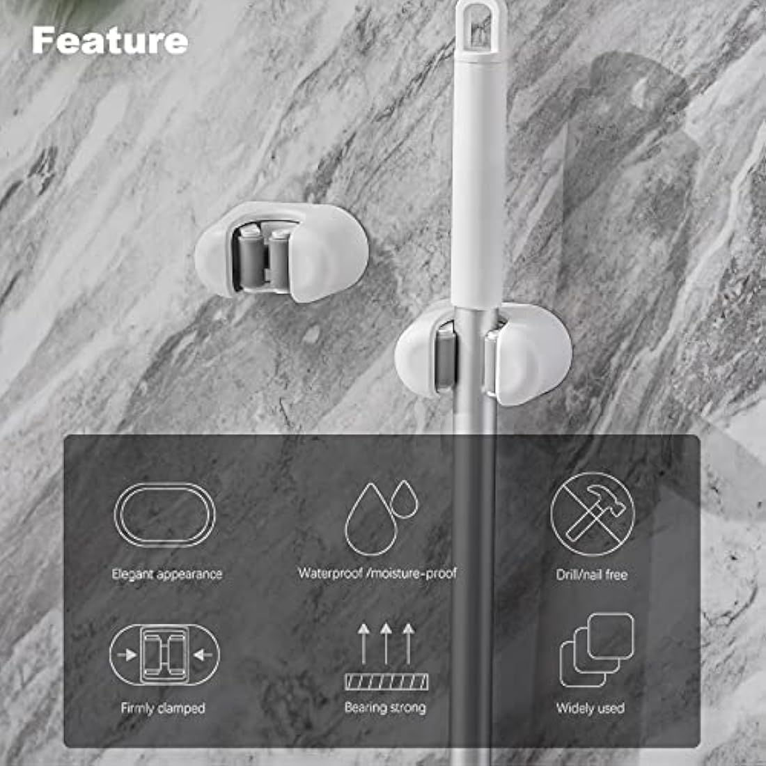 Jolof Store Broom Mop Holder – 3 Pack Adhesive Wall Mount Organizer