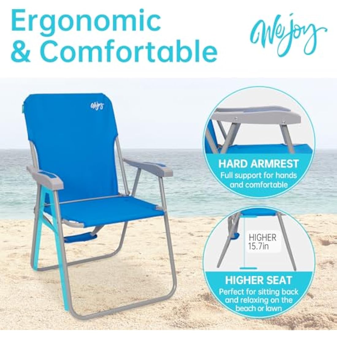 #WEJOY Folding Beach Chair – Lightweight High Back Portable Camping Chair