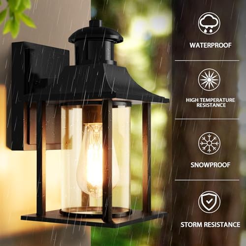 Lamomo Motion Sensor Outdoor Wall Light | Dusk to Dawn Security Lantern