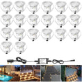 GEYUEYA Warm White LED Deck Lights – IP67 Waterproof Plinth Lighting (20 Pack)