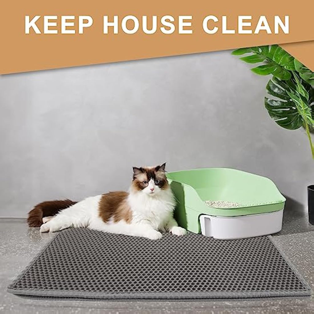 Garoopion Cat Litter Mat – Extra Large Double Layer Honeycomb Trapping Mat