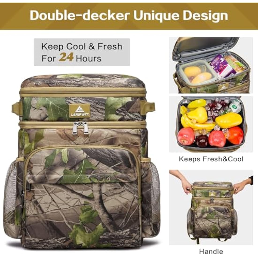 Laripwit 54-Can Insulated Cooler Backpack | Leak-Proof Picnic Rucksack