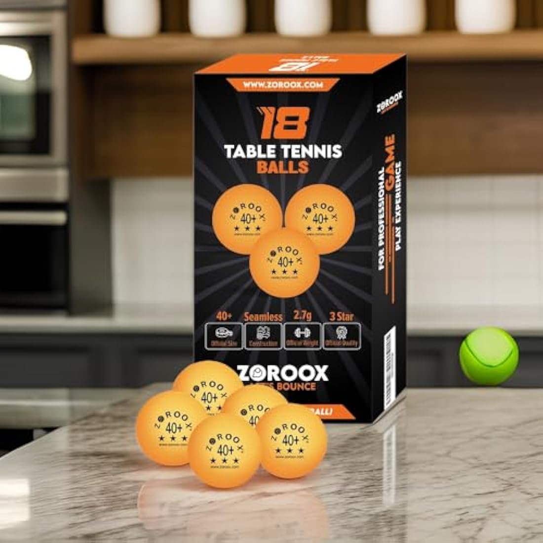 ZOROOX 3-Star Table Tennis Balls | 40+ ABS Competition Ping Pong Balls