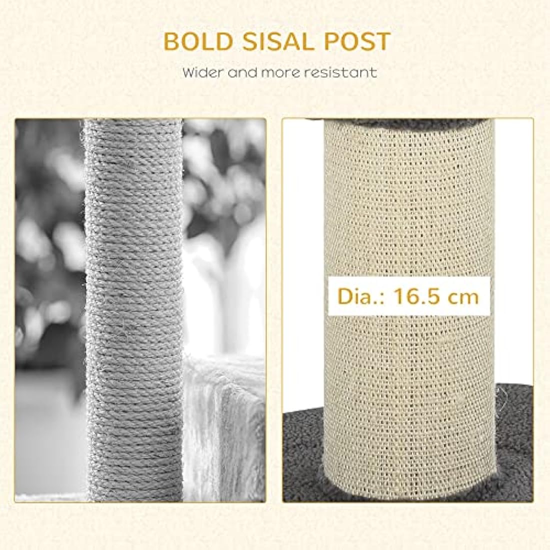 Jolof Store PawHut 91cm Cat Tree Tower with Scratching Posts - Grey