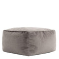 icon Amara Velvet Bean Bag Footstool | Charcoal Grey Square Pouffe