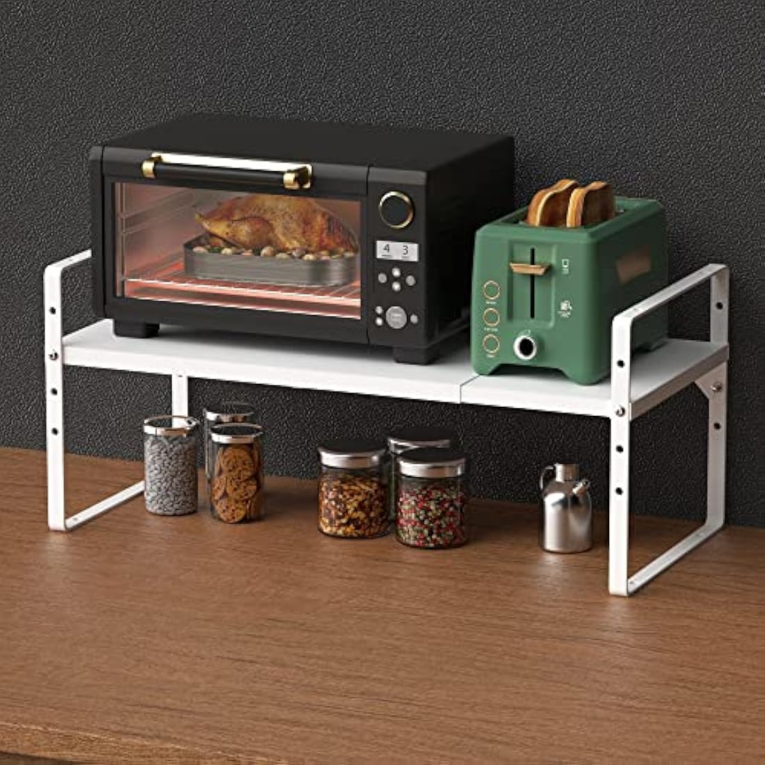 iPEGTOP Expandable Cabinet Shelf Organizer – Heavy Duty Steel Metal Rack
