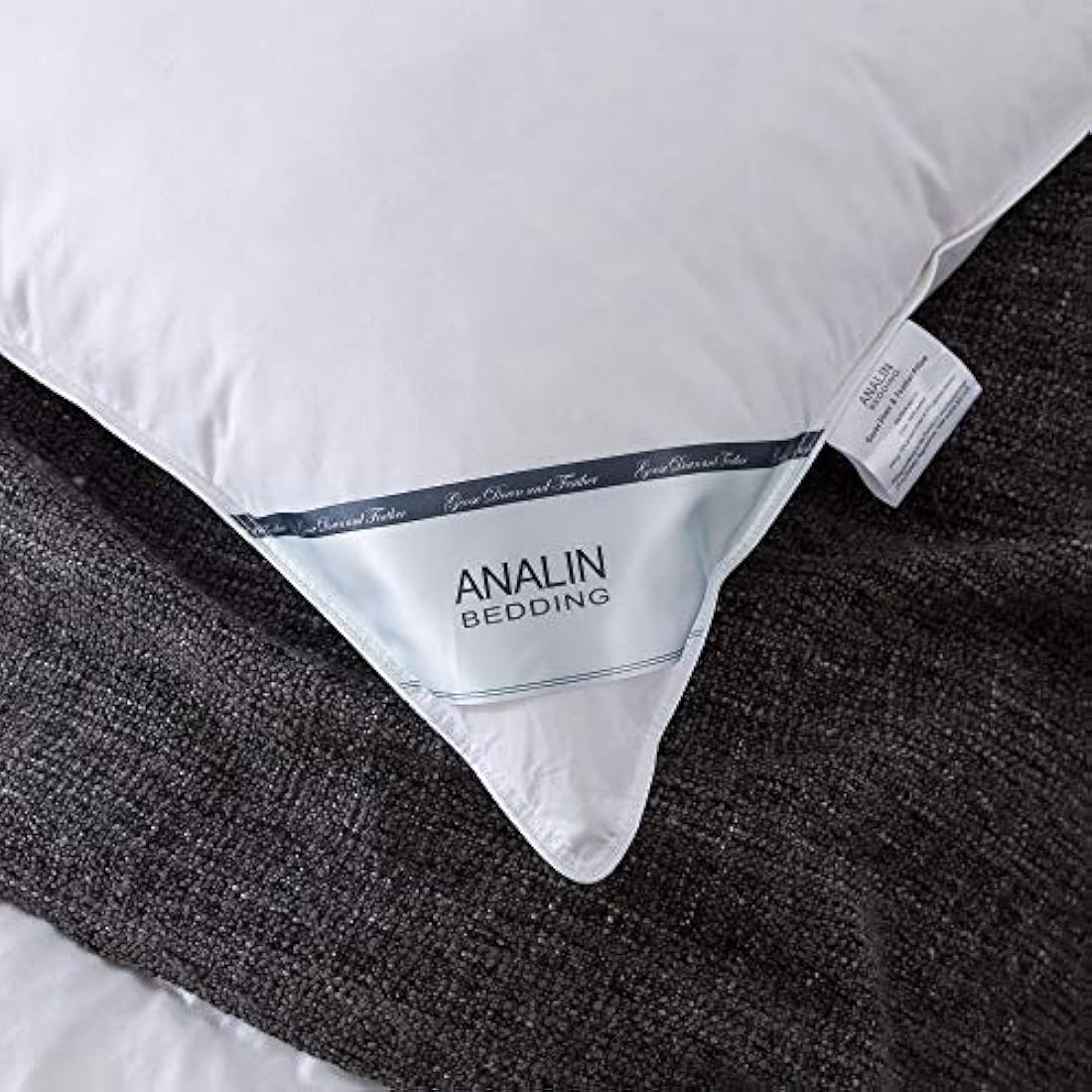 Analin Goose Feather & Down Pillows | 100% Cotton Shell | 2 Pack