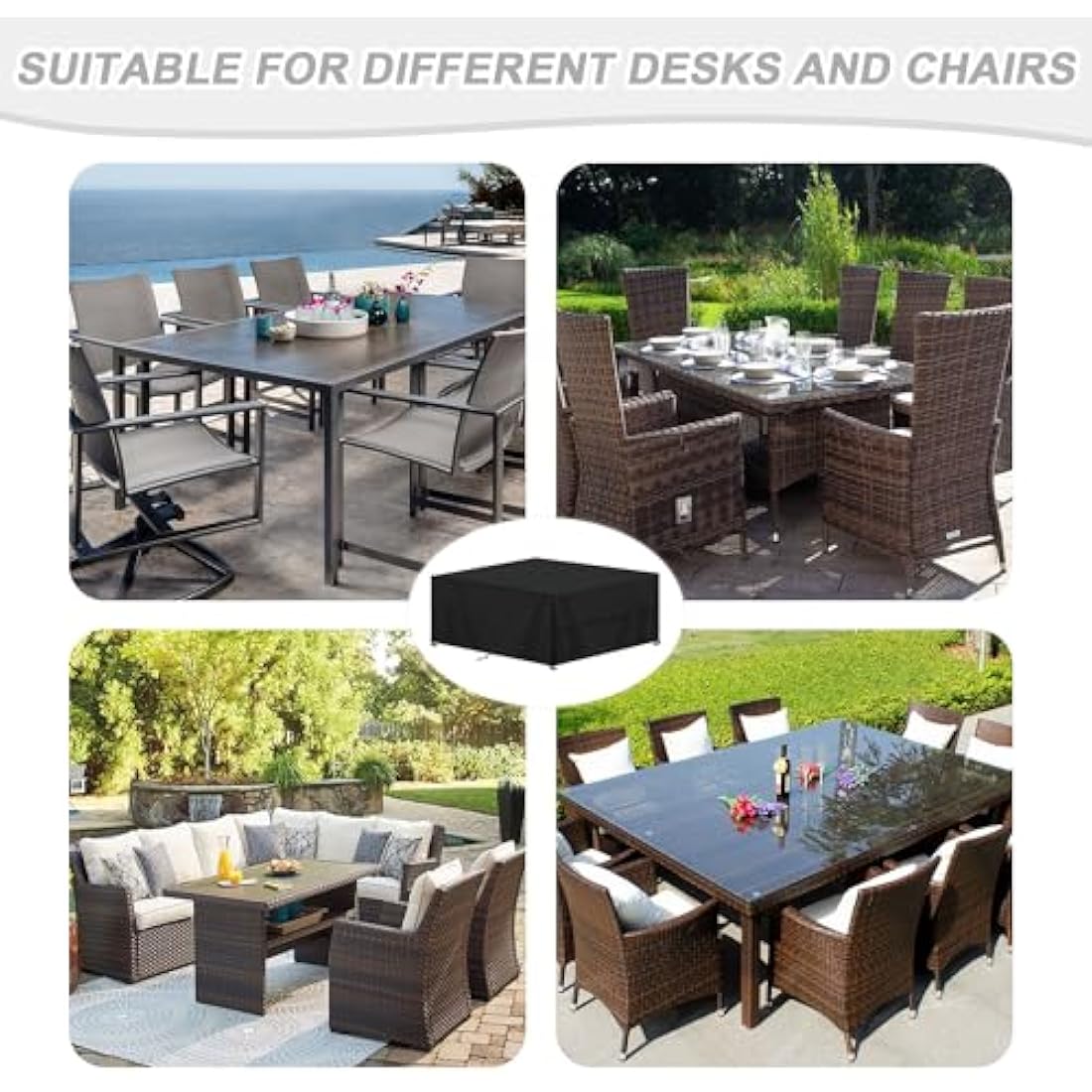 SIMPHAUS Waterproof Patio Furniture Cover | 420D Heavy Duty Oxford Fabric