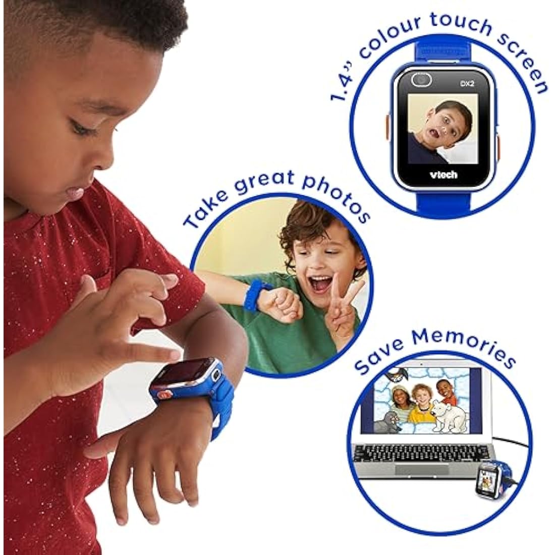 VTech Kidizoom Smartwatch DX2 – Blue Kids Interactive Camera Watch