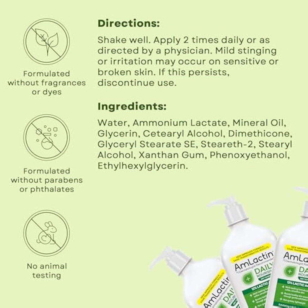 AmLactin Daily Moisturizing Body Lotion – 14.1oz Lactic Acid Pump