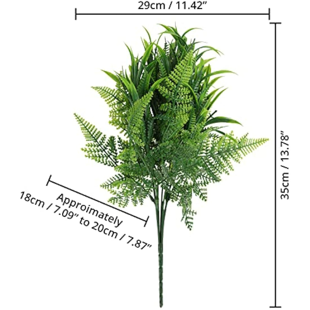 BELLE VOUS 6 Pack Artificial Faux Hanging Plants – Weatherproof Greenery
