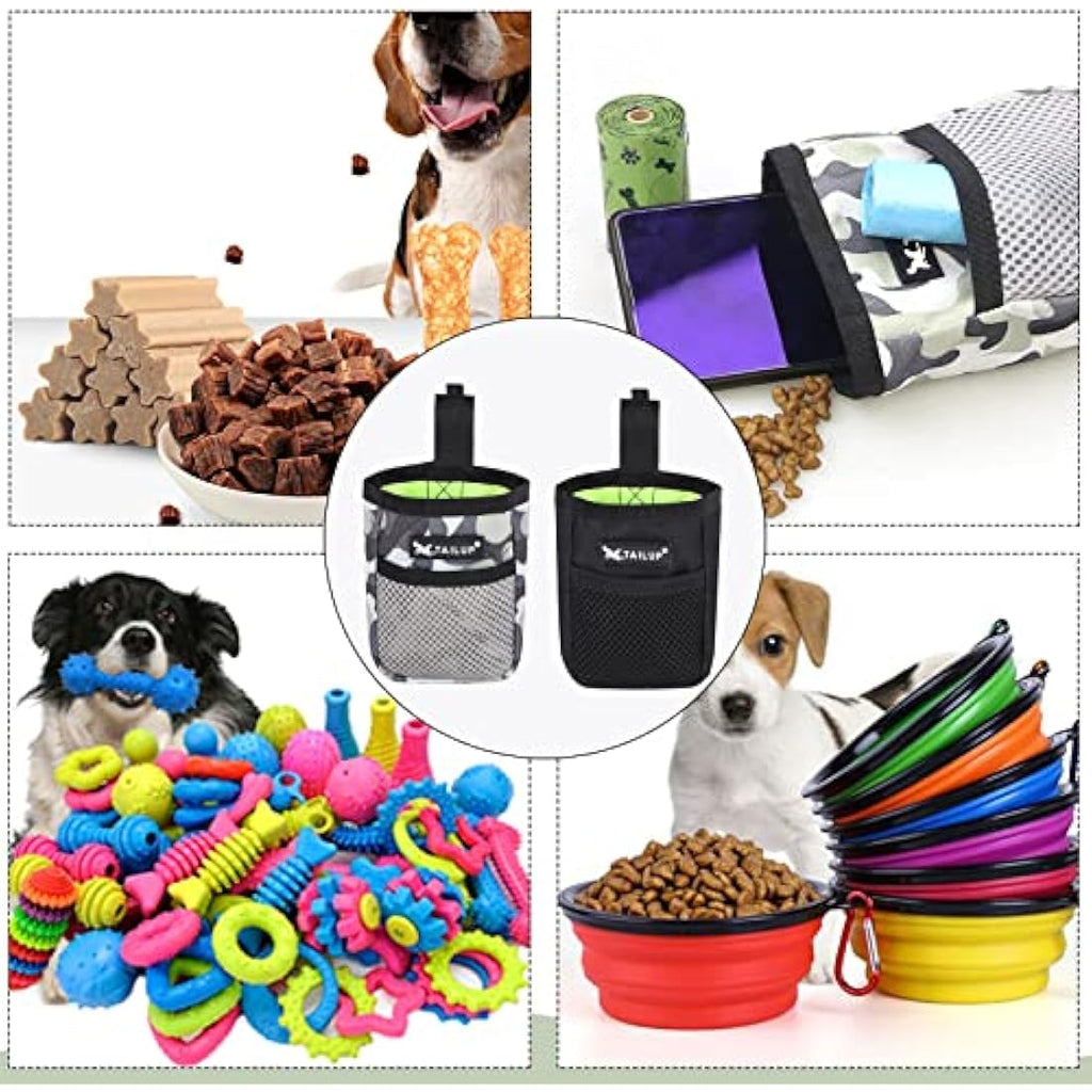 Dog Treat Pouch 2-Pack – Oxford Cloth Training Bag with Clip