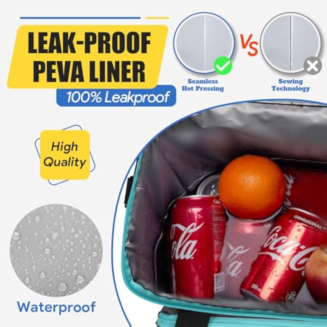 INSMEER 40L Insulated Soft Cooler Bag – 60 Can Leakproof Foldable Cooler