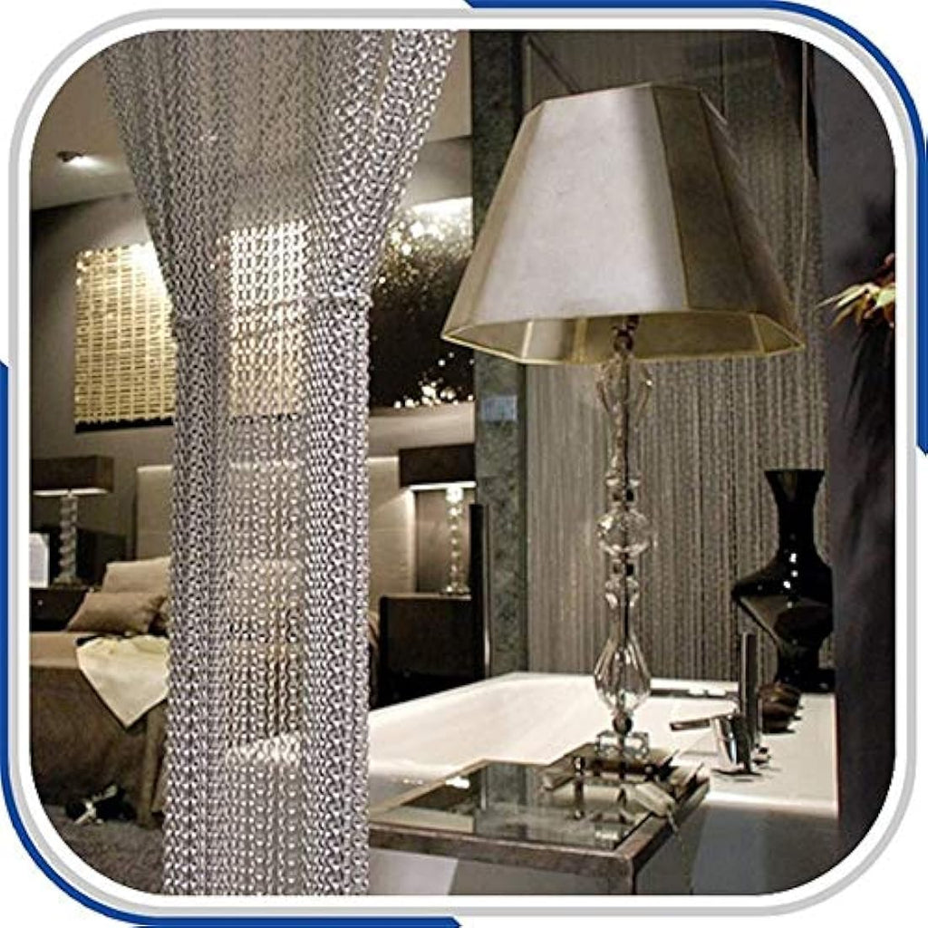 Chawniao Aluminium Fly Door Chain Curtain - 90x200cm Metal Insect Screen