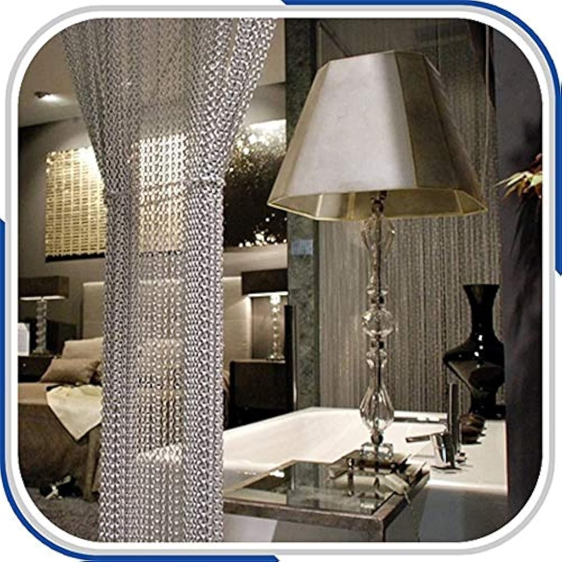Chawniao Aluminium Fly Door Chain Curtain - 90x200cm Metal Insect Screen