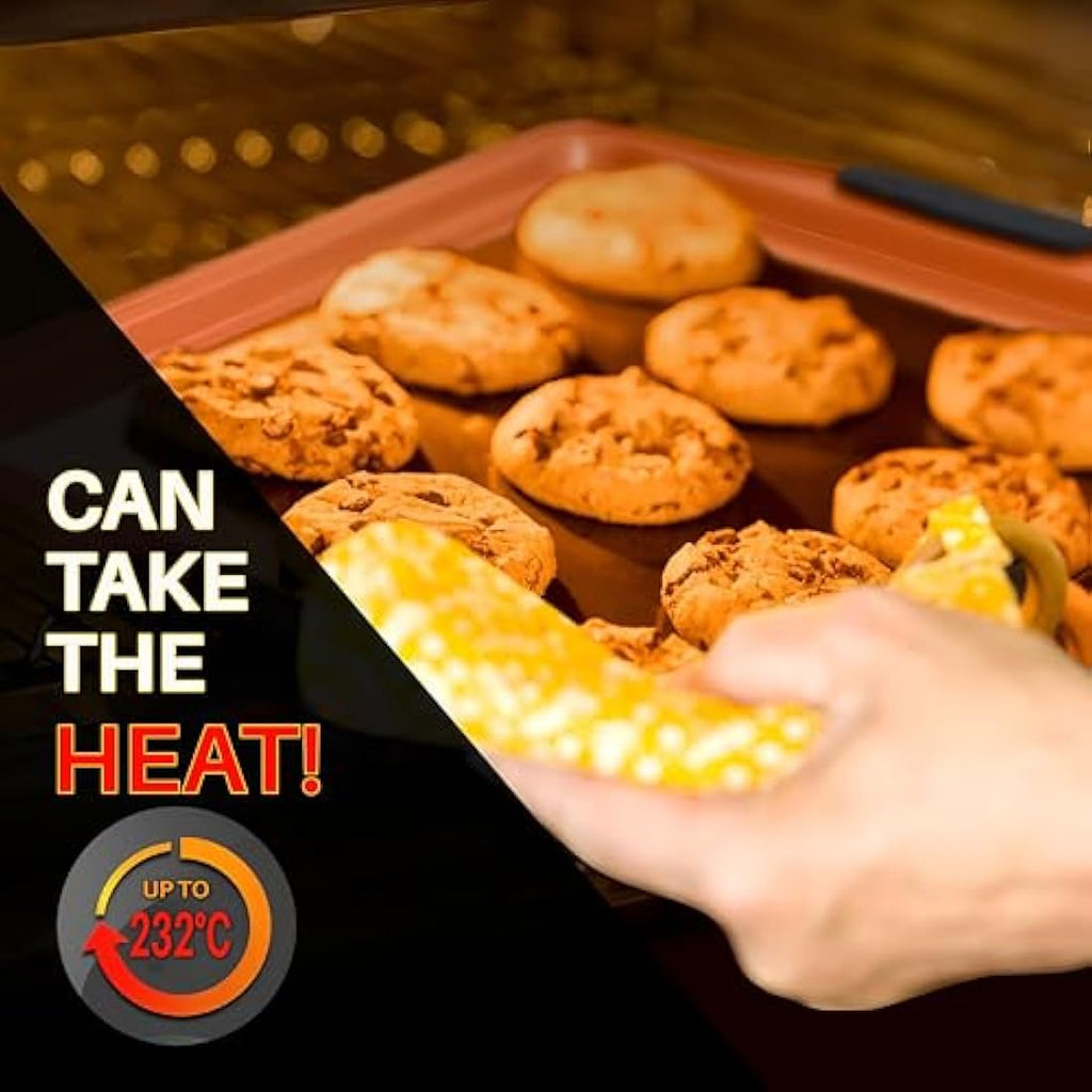 NutriChef 5-Piece Nonstick Carbon Steel Baking Pan Set with Handles