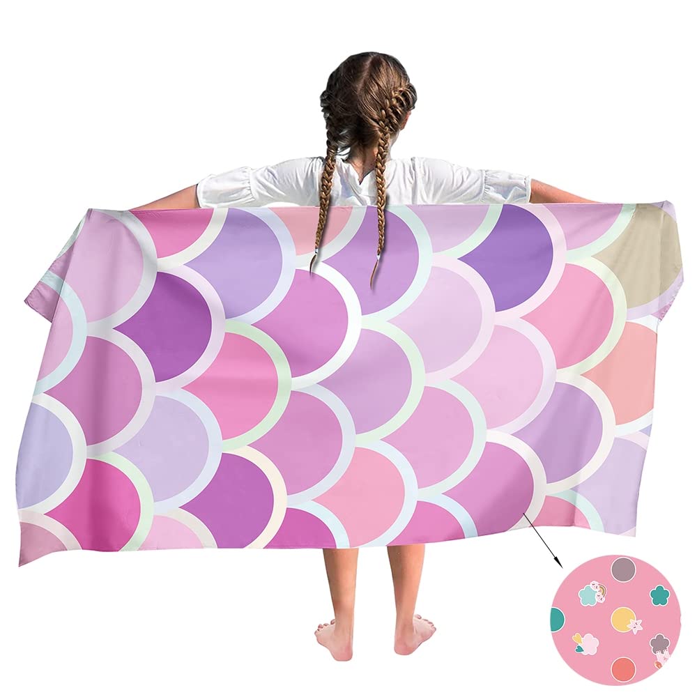 Ulticool Mermaid Unicorn Microfibre Children's Towel - Quick-Drying 140x70cm