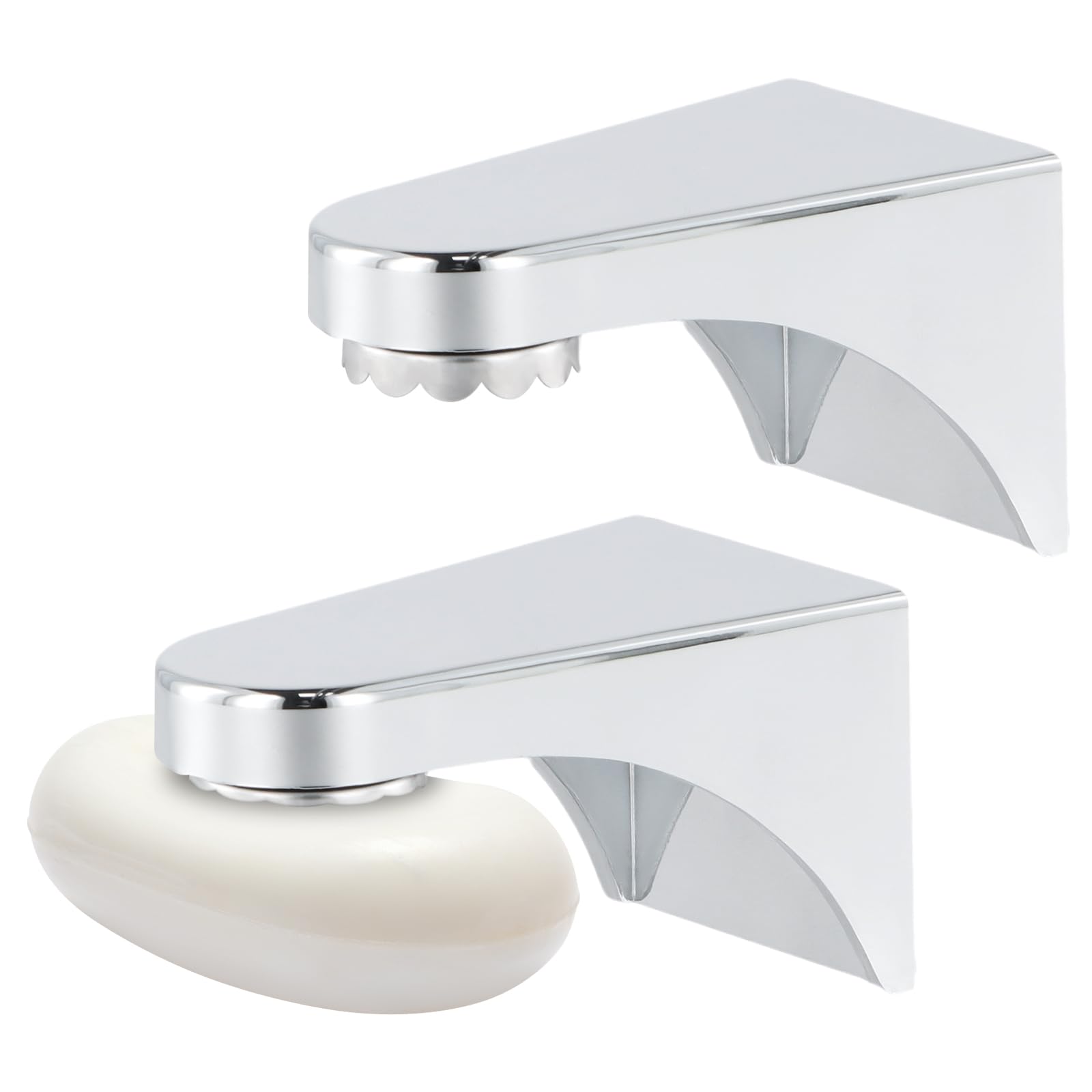 Magnetic Soap Holder – 2 Pcs Silver Wall Mounted Soap Saver