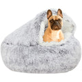 Jolof Store Calming Hooded Dog Bed – Plush Anti-Anxiety Burrowing Nest