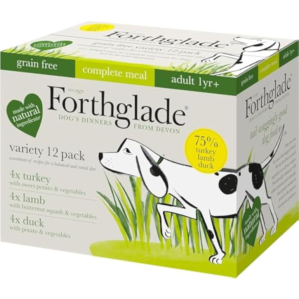Forthglade Grain Free Wet Dog Food Variety Pack | 12 x 395g Trays