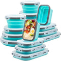 Lunememo 16-Pack Collapsible Silicone Food Storage Containers with Lids