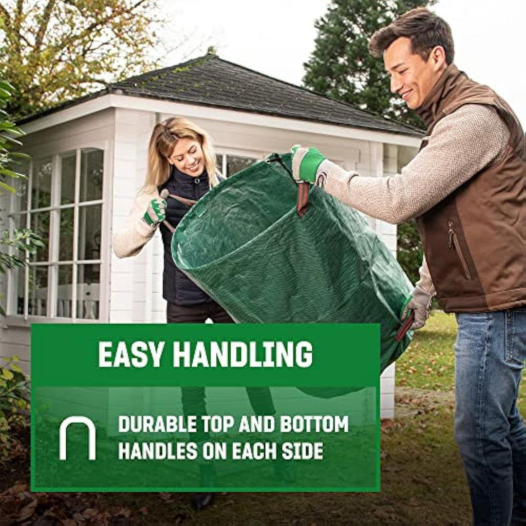 GardenGloss Heavy Duty Garden Waste Bags | 272L Reusable 4-Pack