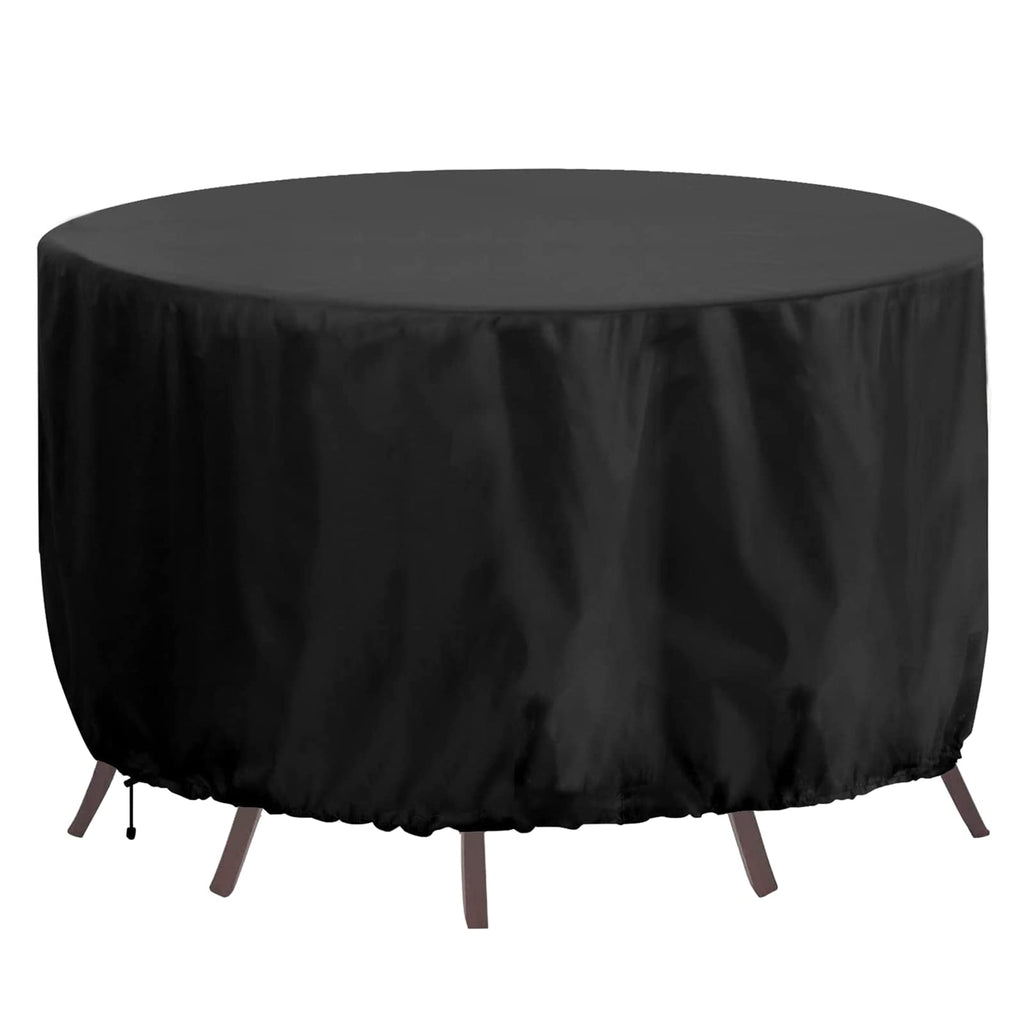 RICHIE Round Garden Furniture Cover - 420D Waterproof Table Cover 300x90cm