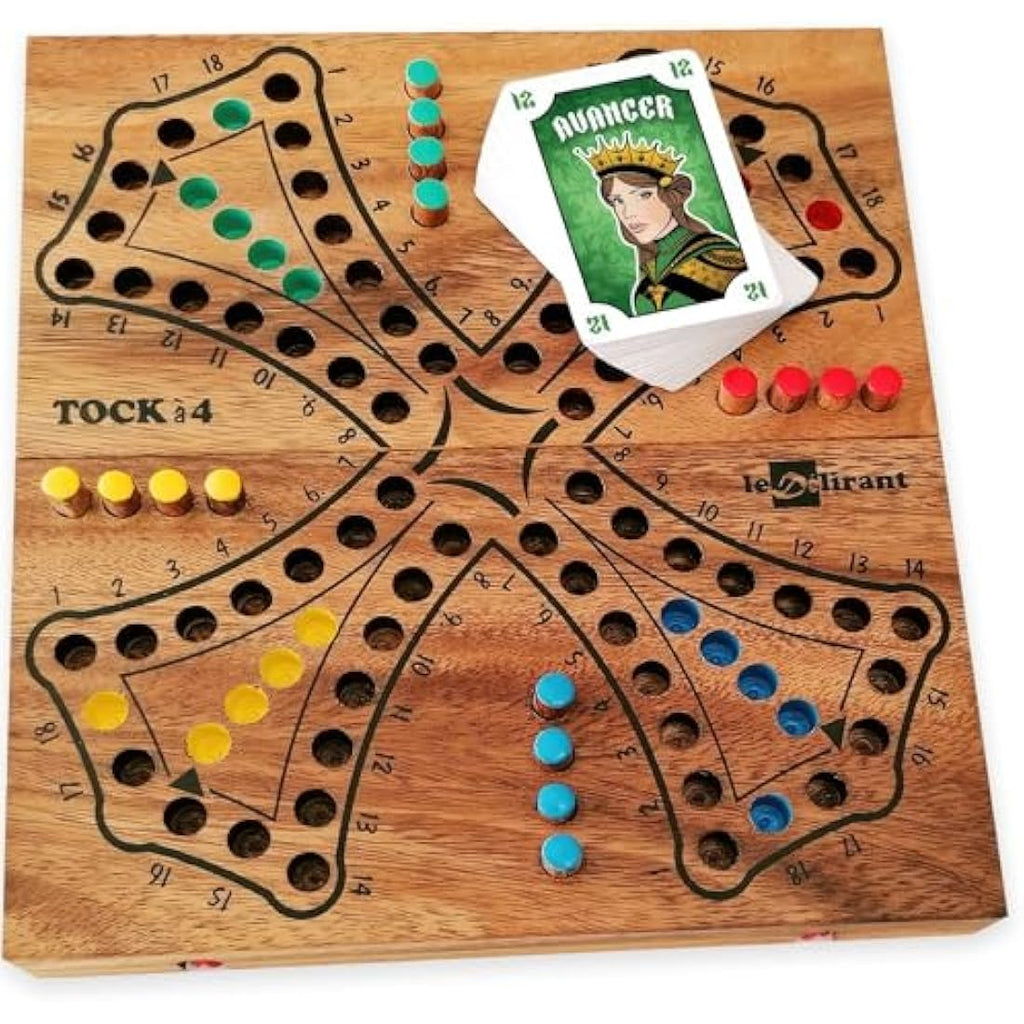 Le Délirant Tock Wooden Board Game | Eco-Friendly 4 Player Strategy Set