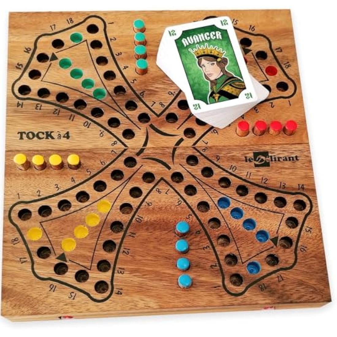 Le Délirant Tock Wooden Board Game | Eco-Friendly 4 Player Strategy Set