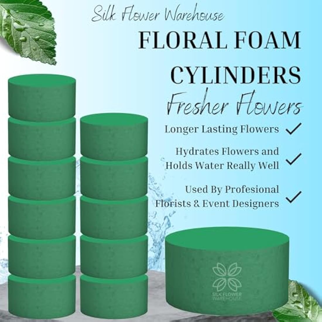 20 Pcs Round Floral Foam – Wet Biodegradable Flower Foam