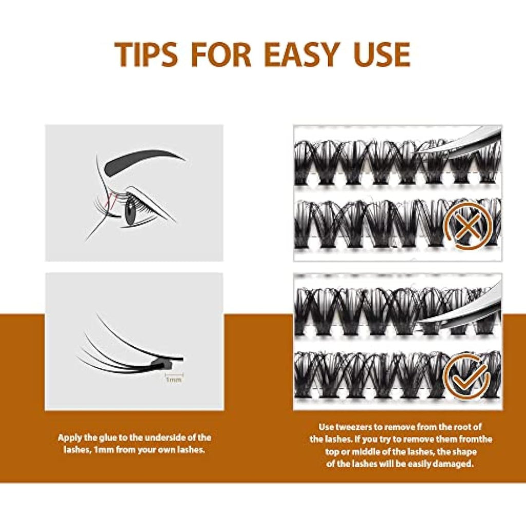 Cluster Lashes – 240 Pcs D Curl DIY Individual Extensions