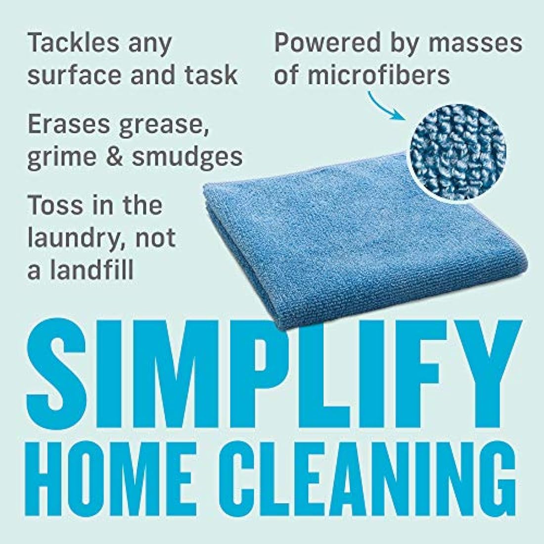 E-Cloth General Purpose Microfibre Cleaning Cloths, Blue, 10 Pack