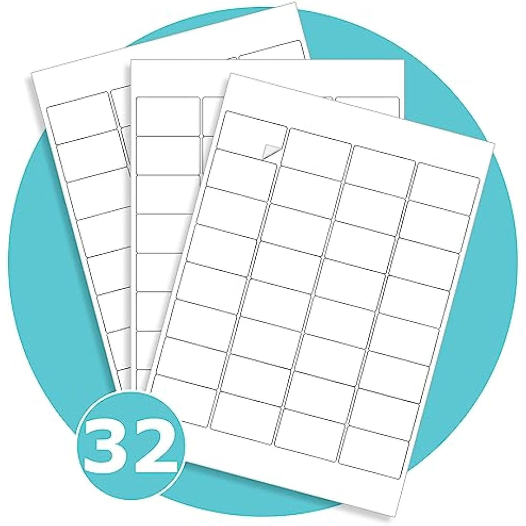 Triplast A4 Label Sheets | 32 Labels Per Sheet | White Easy Peel - 50 Pack