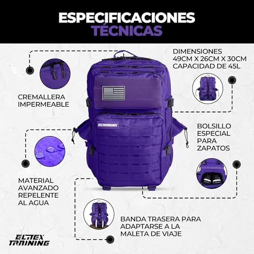 ELITRAINX V2 Tactical Backpack | 45L Waterproof Oxford Gym Bag